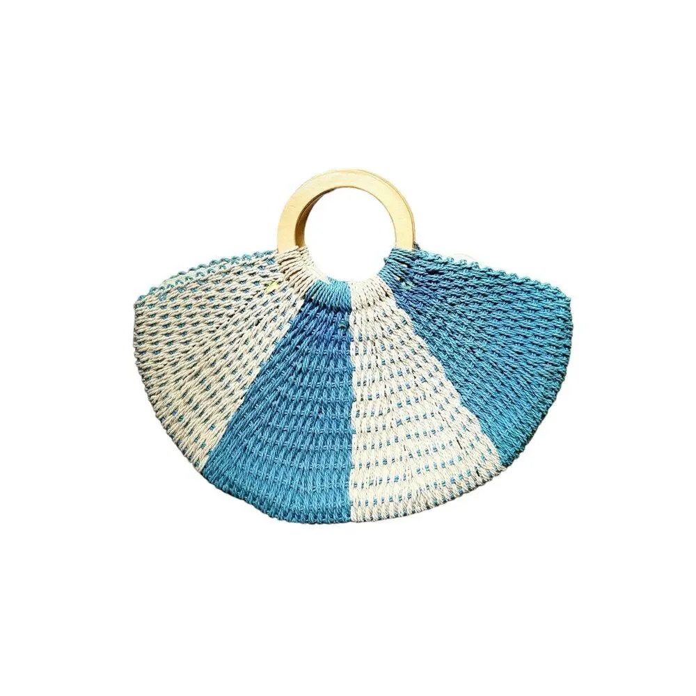 BOHO Woven Jute & Rattan Woven Summer Spring Clutch Purse Bags TWO VIBRANT COLOR